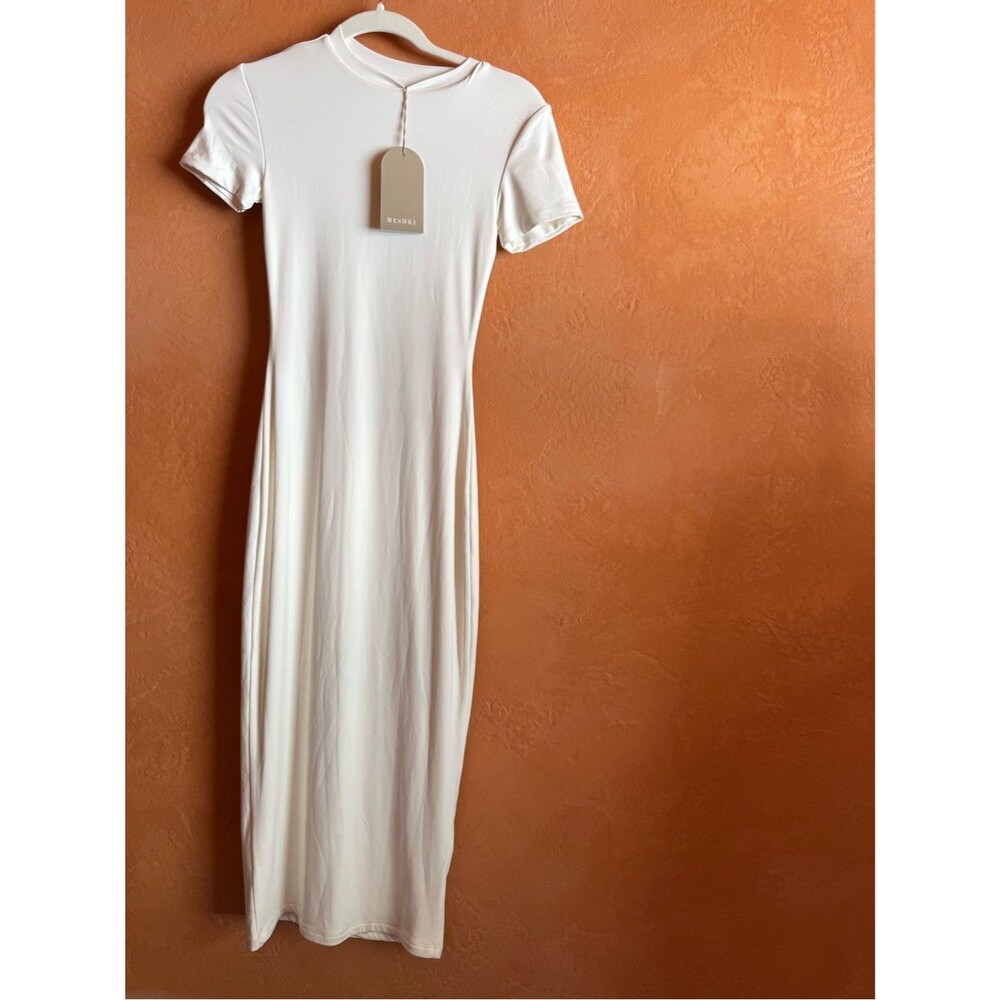 NWT MESHKI Penny Recycled Nylon Bodycon Maxi Dress XS
